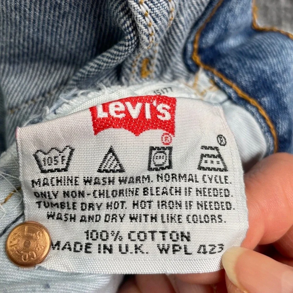 Levi's 501‎ Jeans Mens W34 L34 Blue Straight Leg Button Fly Made in UK Vintage